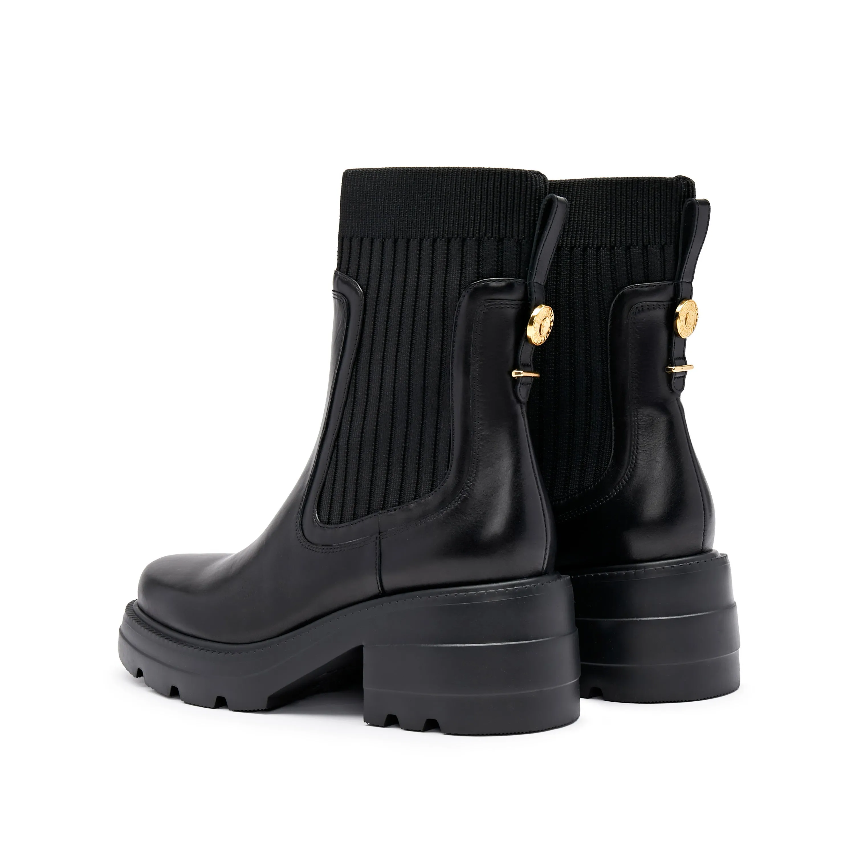 Waxy Golden Pin Chelsea Sock Boots