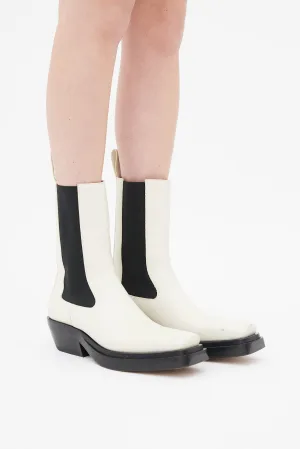White Leather The Lean Chelsea Boot