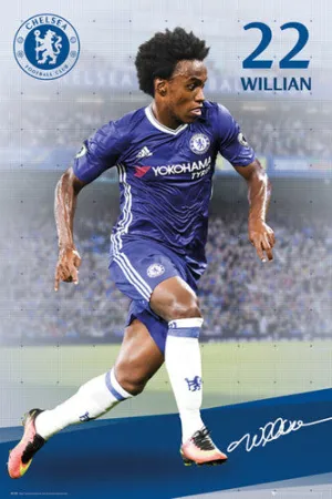 Willian "Signature Series" Chelsea FC Official EPL Soccer Football Poster - GB Eye 2016/17