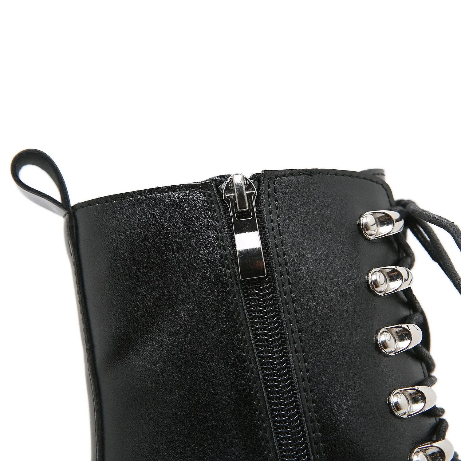 Women Chunky Platform Zipper Ankle Boot