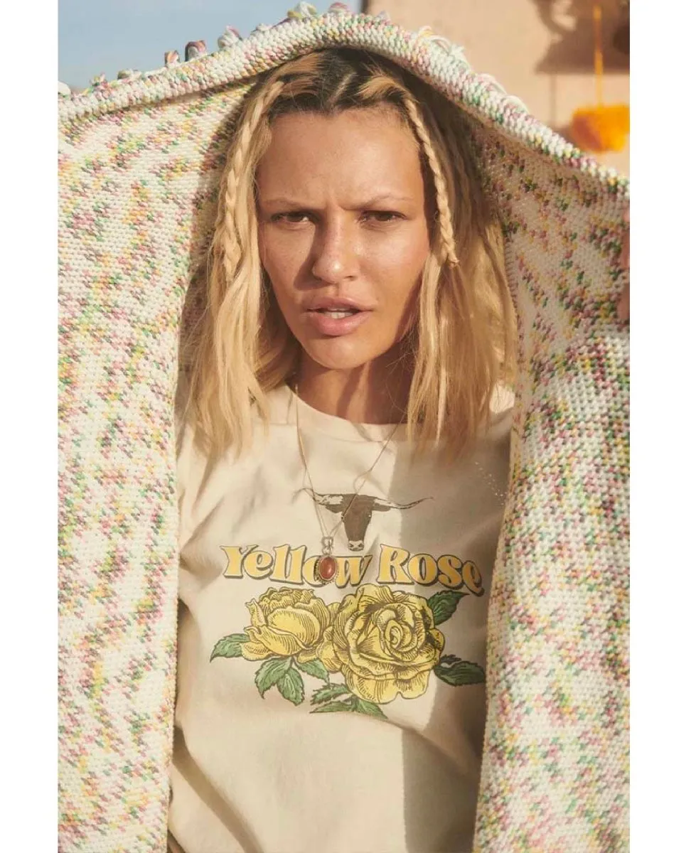 Yellow Rose Vintage Tee Cream