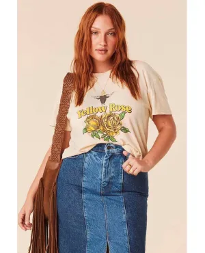 Yellow Rose Vintage Tee Cream