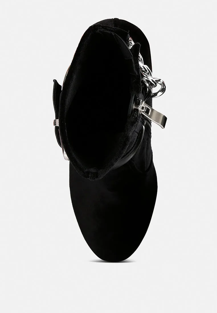 zeppelin high platform velvet ankle boots