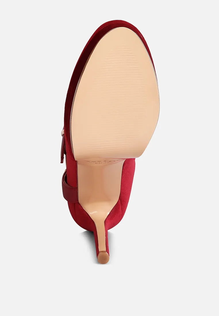 zeppelin high platform velvet ankle boots