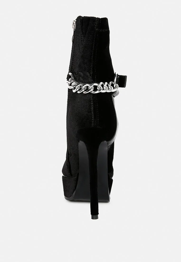 zeppelin high platform velvet ankle boots