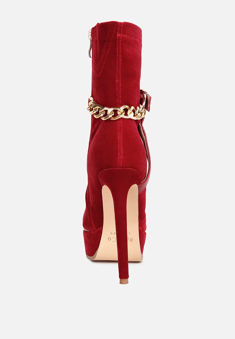 zeppelin high platform velvet ankle boots